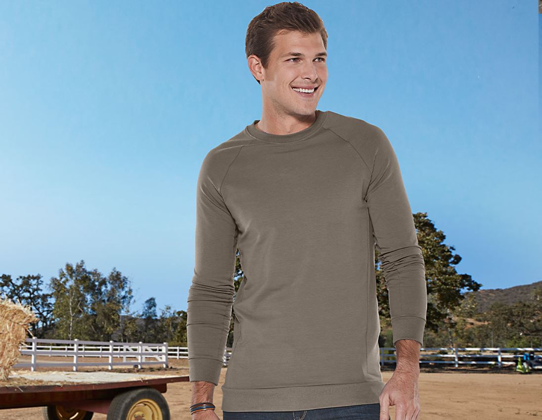 Menuisiers: e.s. Sweatshirt cotton stretch, long fit + pierre