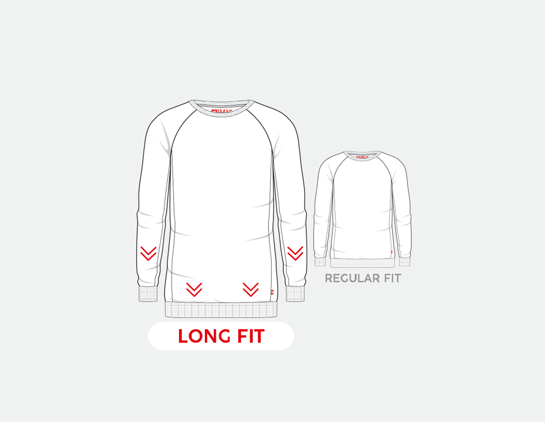 Shirts & Co.: e.s. Sweatshirt cotton stretch, long fit + anthrazit 1