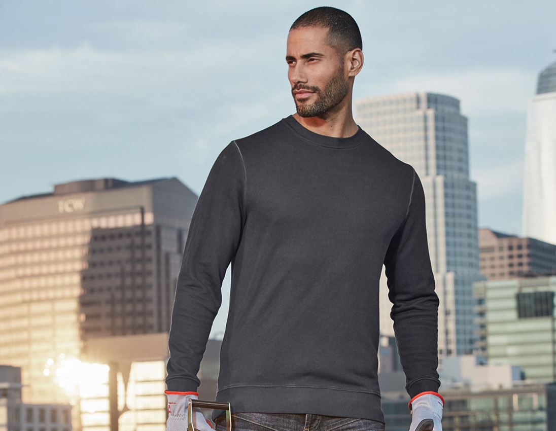 Shirts & Co.: e.s. Sweatshirt vintage poly cotton + oxidschwarz vintage