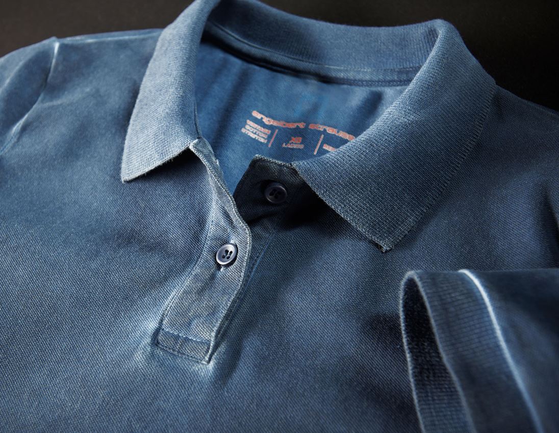 Shirts & Co.: e.s. Polo-Shirt vintage cotton stretch, Damen + antikblau vintage 2