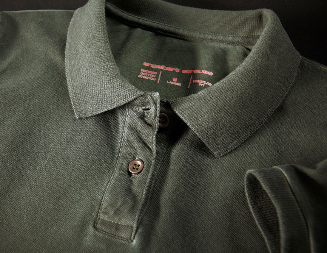 Shirts & Co.: e.s. Polo-Shirt vintage cotton stretch, Damen + tarngrün vintage 2
