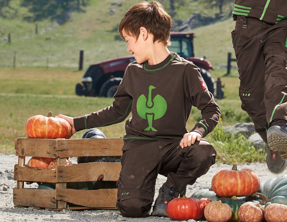 Hauts: Sweatshirt e.s.motion 2020, enfants + marron/vert d'eau