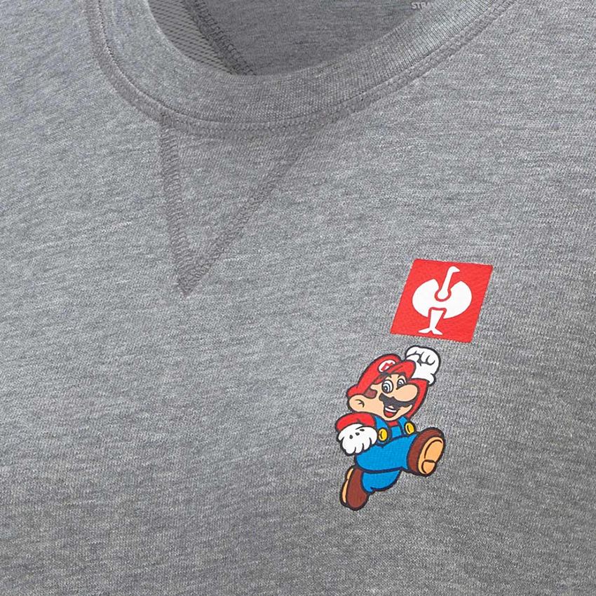 Shirts & Co.: Super Mario Sweatshirt, Damen + graumeliert 2