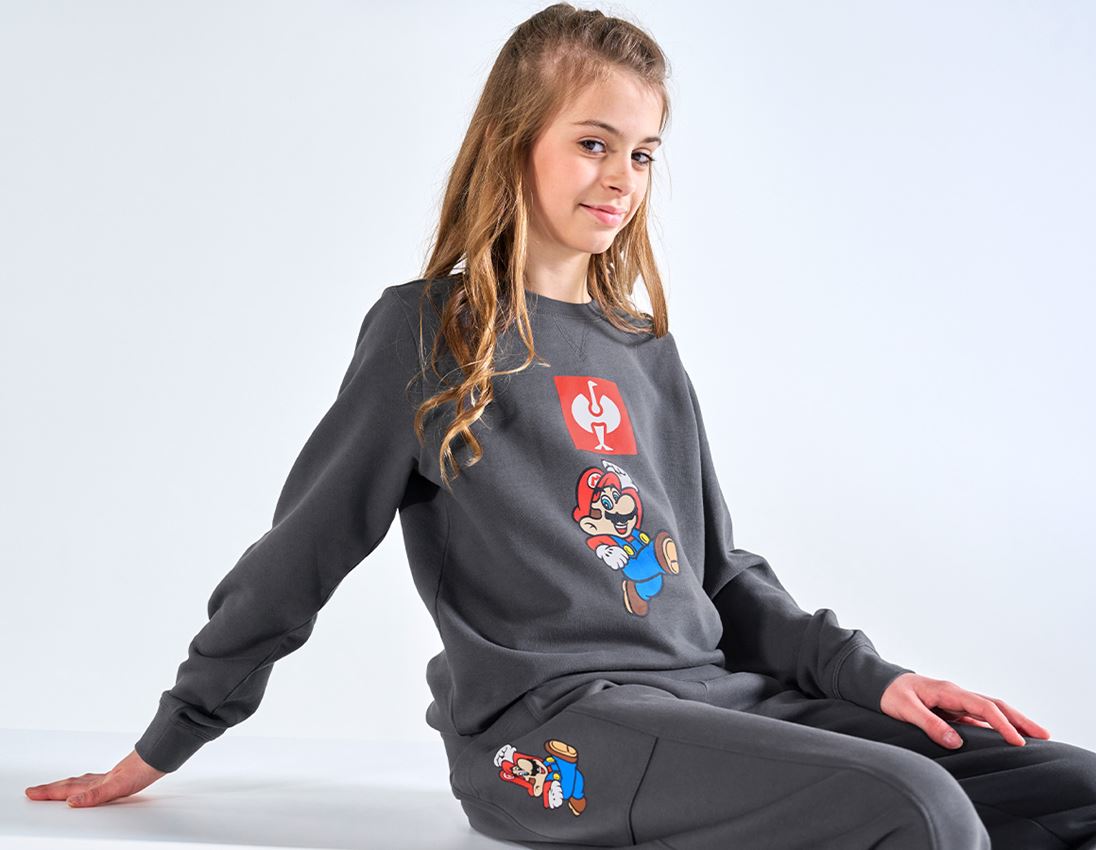 Collaborations: Super Mario Sweatshirt, enfants + anthracite 1