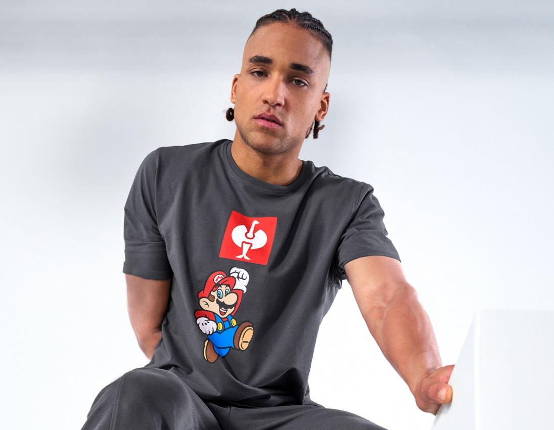 Bekleidung: Super Mario T-Shirt, Herren + anthrazit