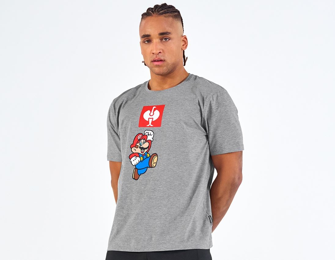 Collaborations: Super Mario T-Shirt, hommes + gris mélange
