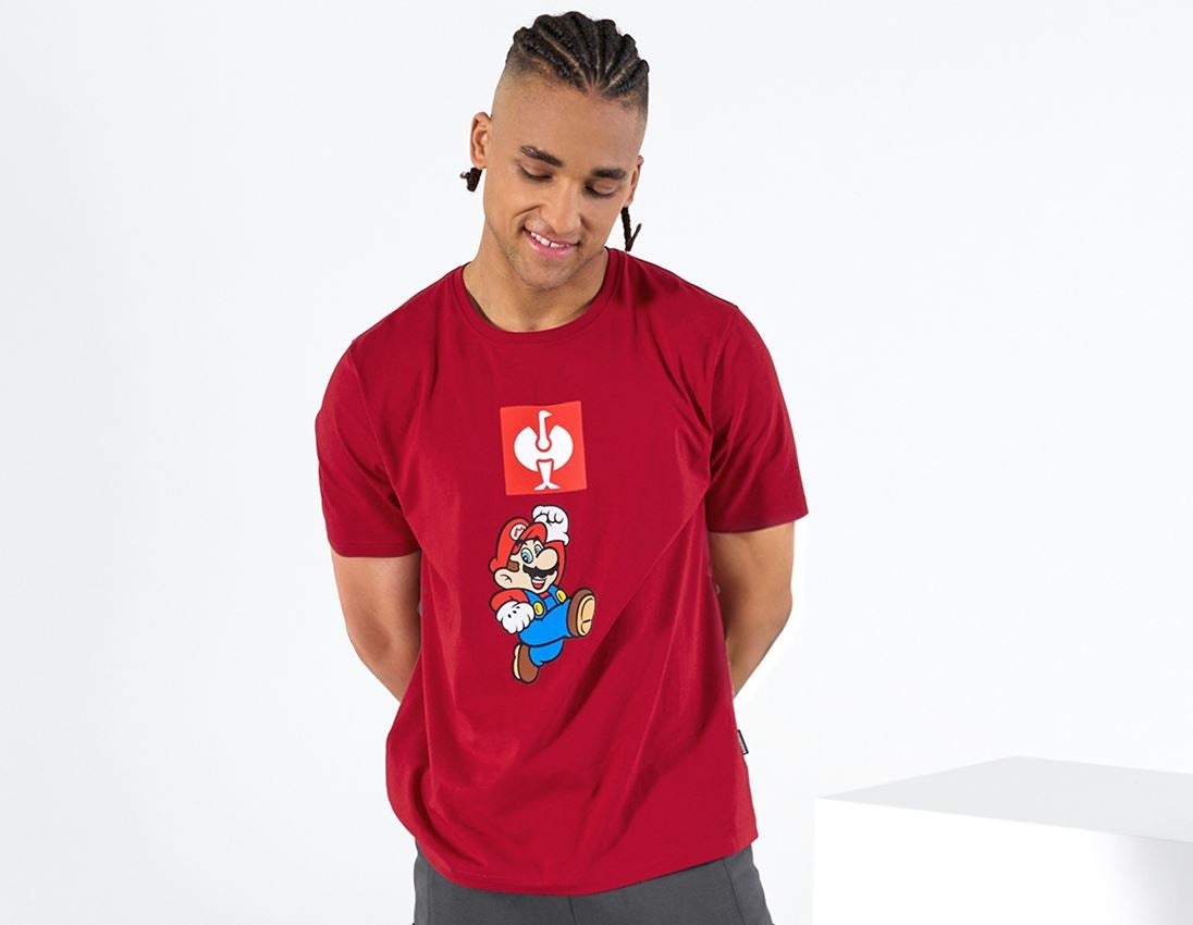 Collaborations: Super Mario T-Shirt, hommes + rouge vif