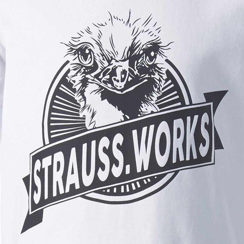 Hauts: e.s. T-shirt strauss works, enfants + blanc 2