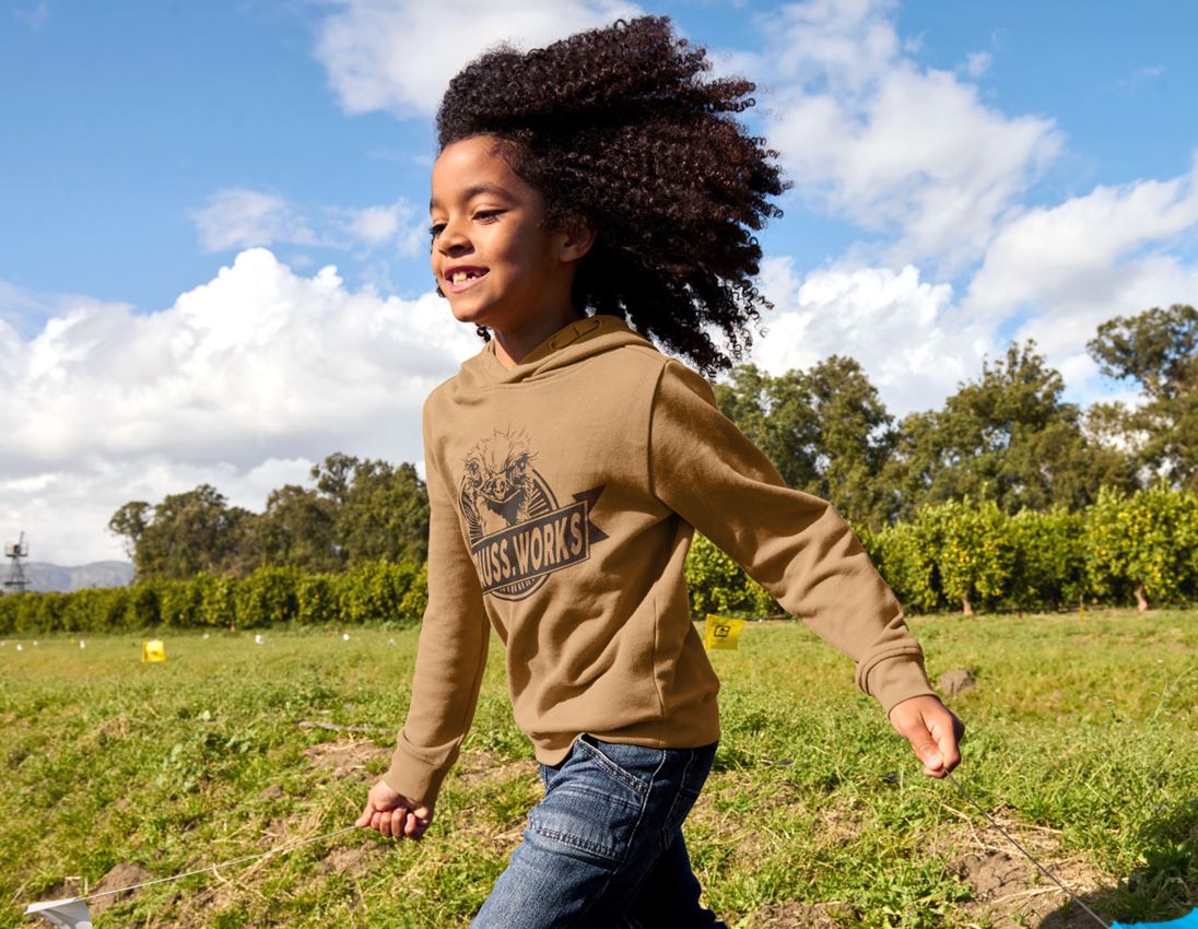 Bekleidung: Hoody-Sweatshirt e.s.iconic works, Kinder + mandelbraun 1