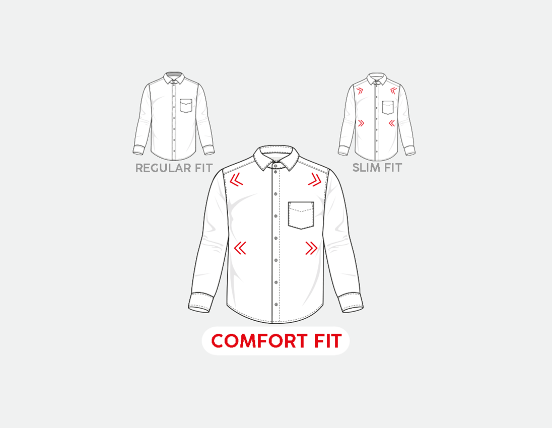 Shirts & Co.: e.s. Business Hemd cotton stretch, comfort fit + nebelgrau kariert 2