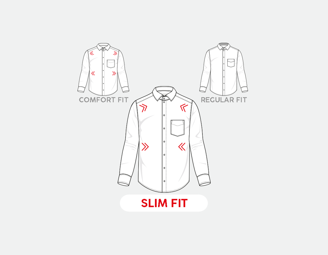 Shirts & Co.: e.s. Business Hemd cotton stretch, slim fit + nebelgrau kariert