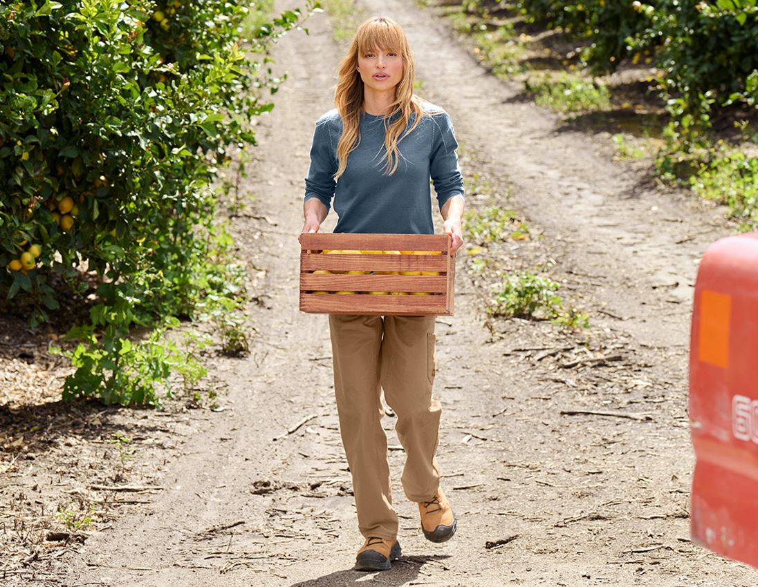 Hauts: Pullover à col rond e.s.iconic, femmes + bleu oxyde 3