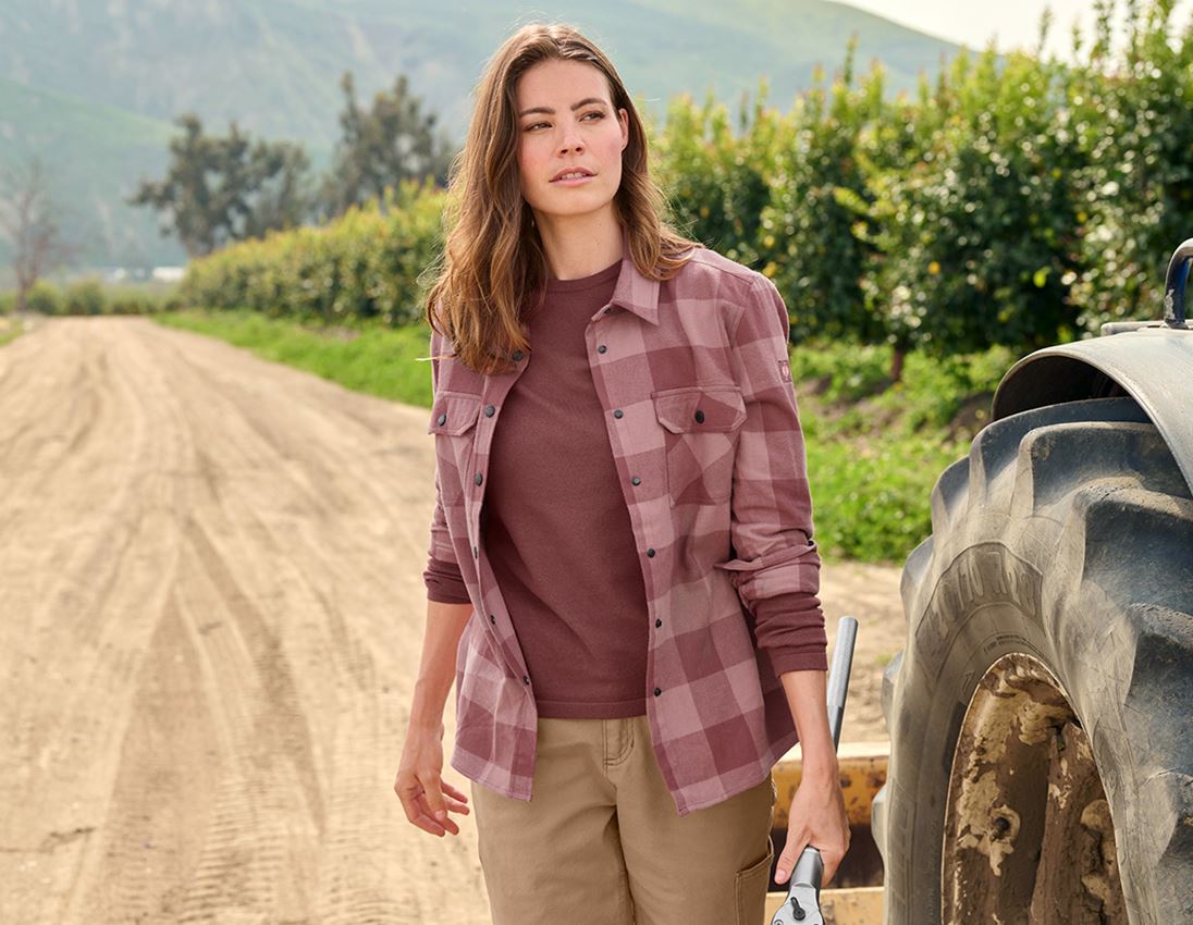 Hauts: Pullover à col rond e.s.iconic, femmes + rouge oxyde 4