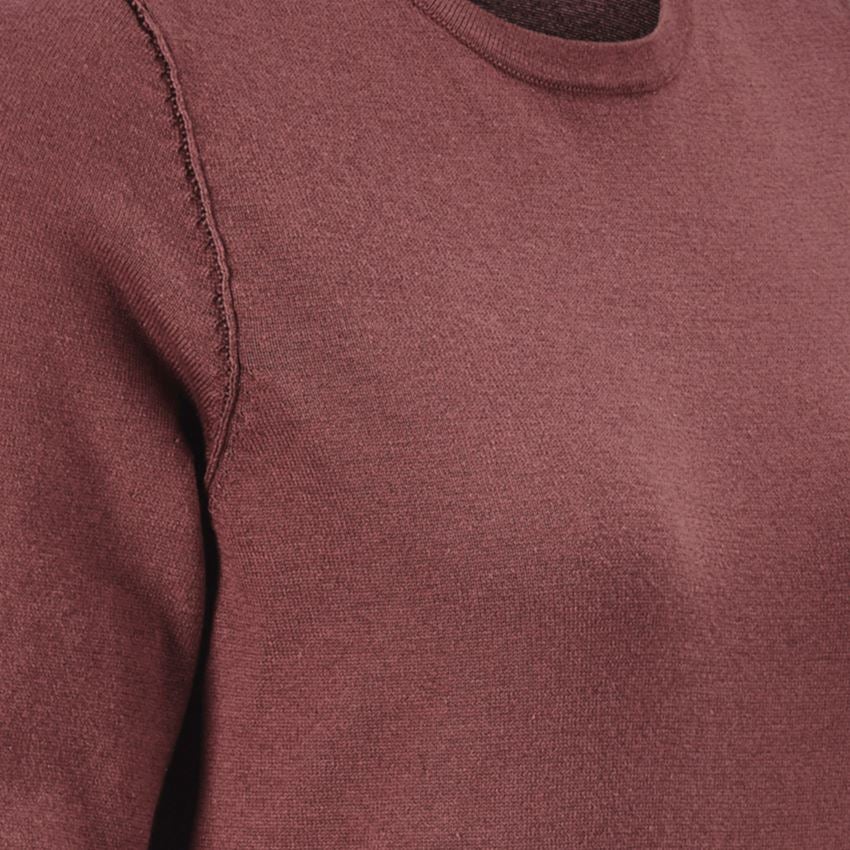 Hauts: Pullover à col rond e.s.iconic, femmes + rouge oxyde 2