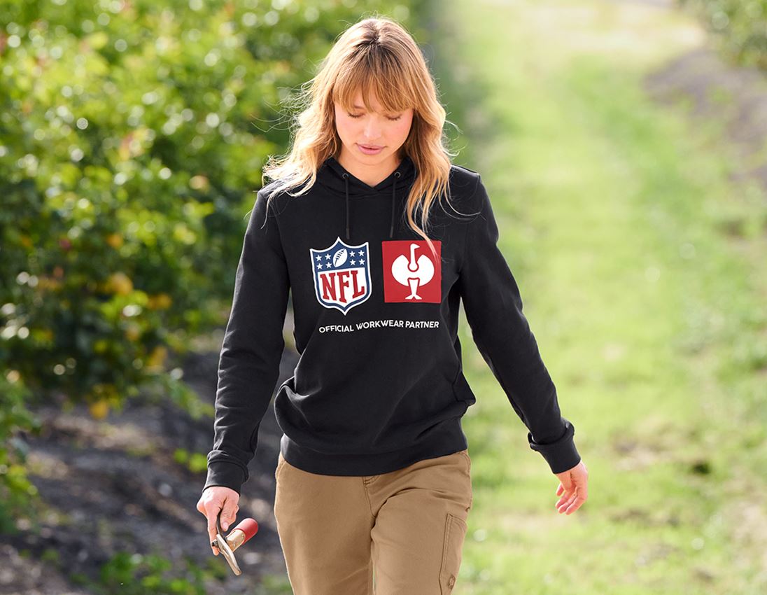 Kollaborationen: NFL Hoodie cotton, ladies + schwarz 1