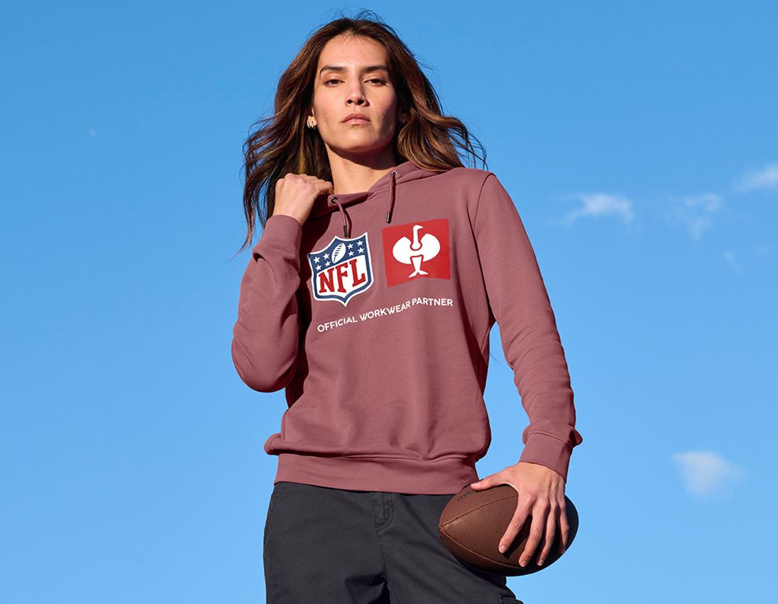 Kollaborationen: NFL Hoodie cotton, ladies + oxidrot