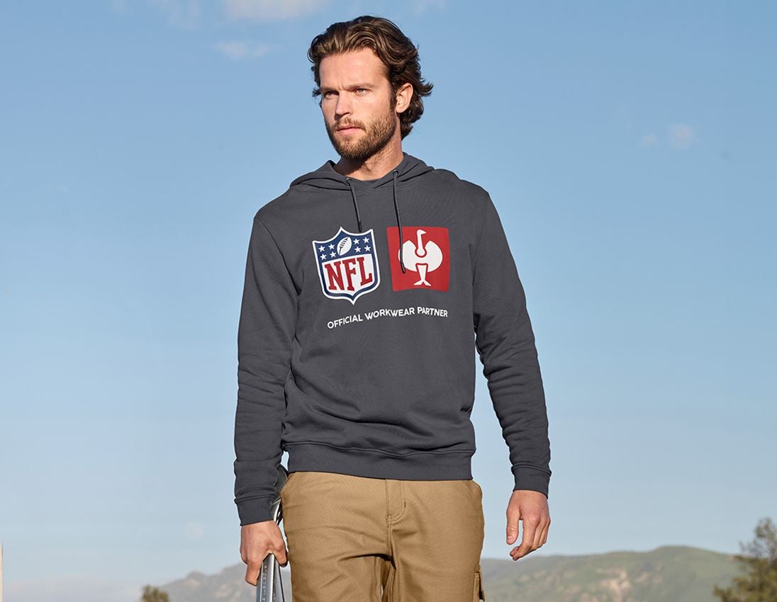 Collaborations: NFL Hoodie cotton + gris carbone