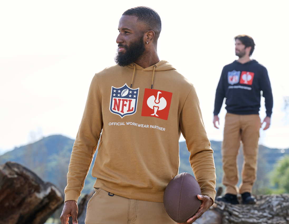 Collaborations: NFL Hoodie cotton + brun amande 3