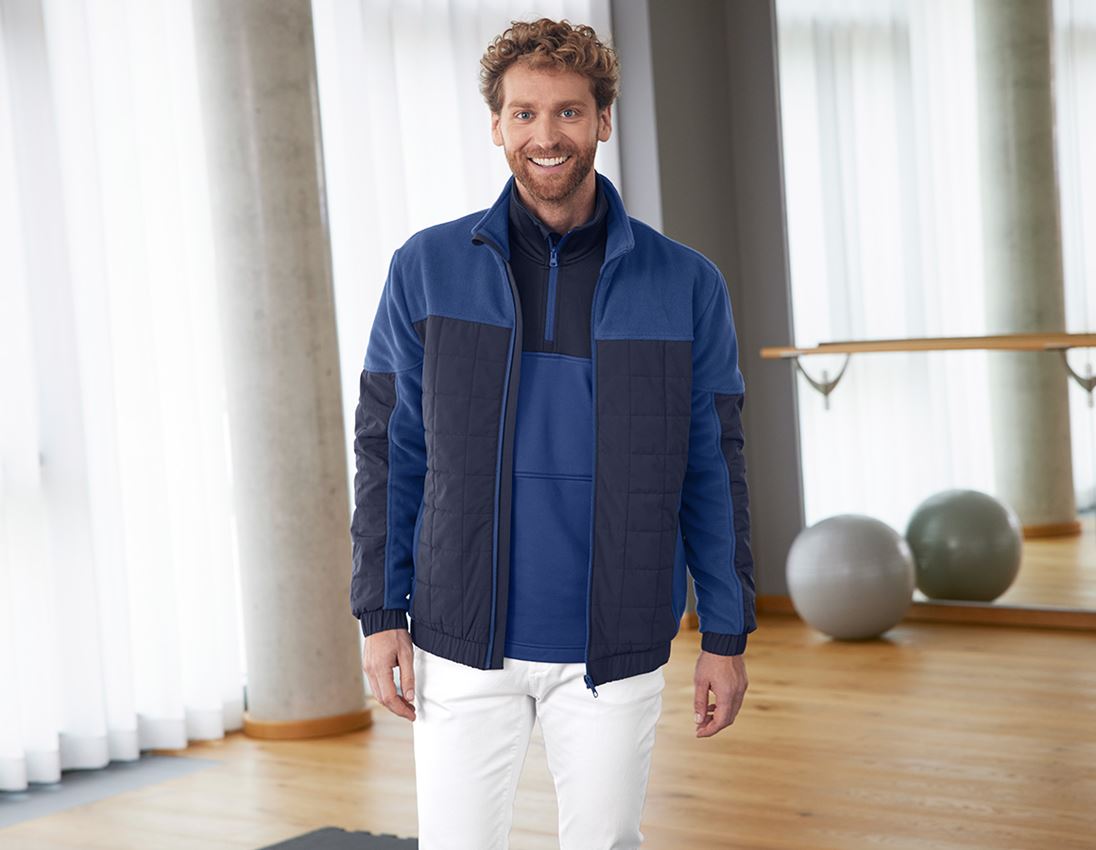 Vestes de travail: Veste en laine polaire hybride e.s.concrete + bleu alcalin/bleu profond 2