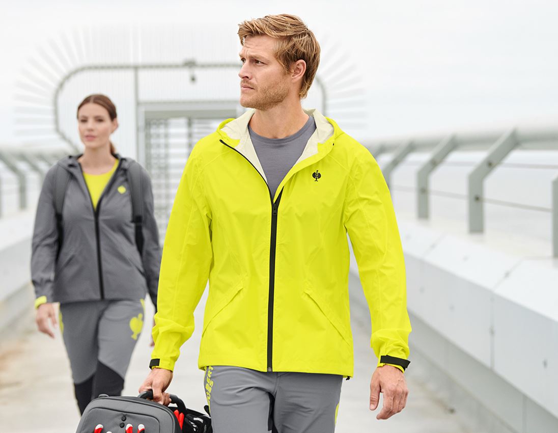 Vestes de travail: Coupe-vent light-pack e.s.trail + jaune acide/noir