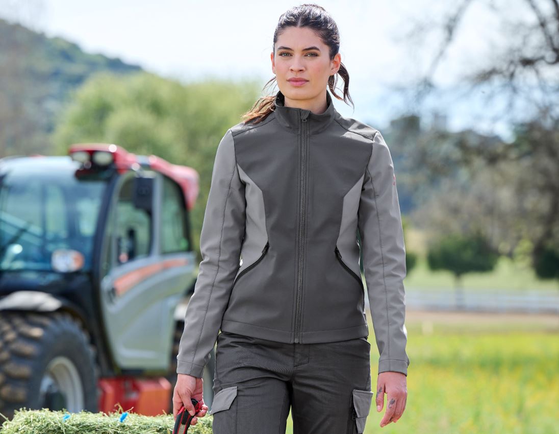 Bekleidung: Softshelljacke e.s.trail pure, Damen + carbongrau/basaltgrau