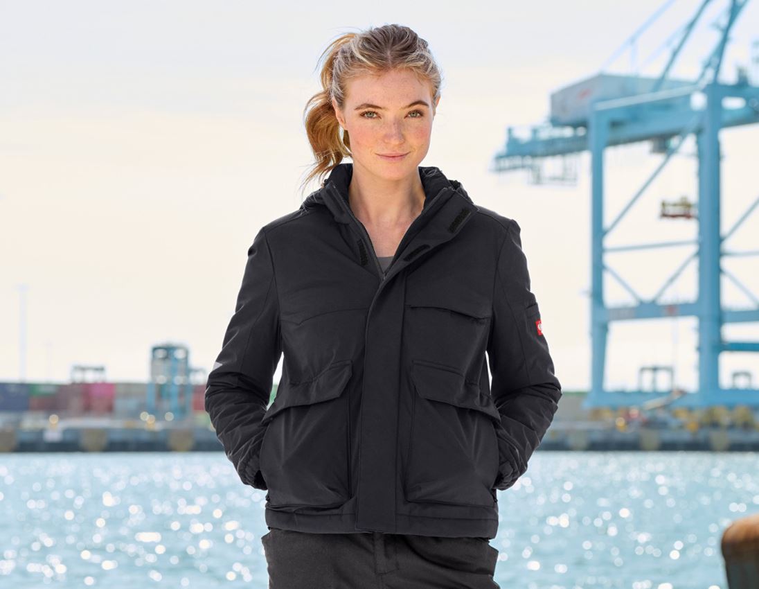 Bekleidung: Winterjacke e.s.trail pure, Damen + schwarz