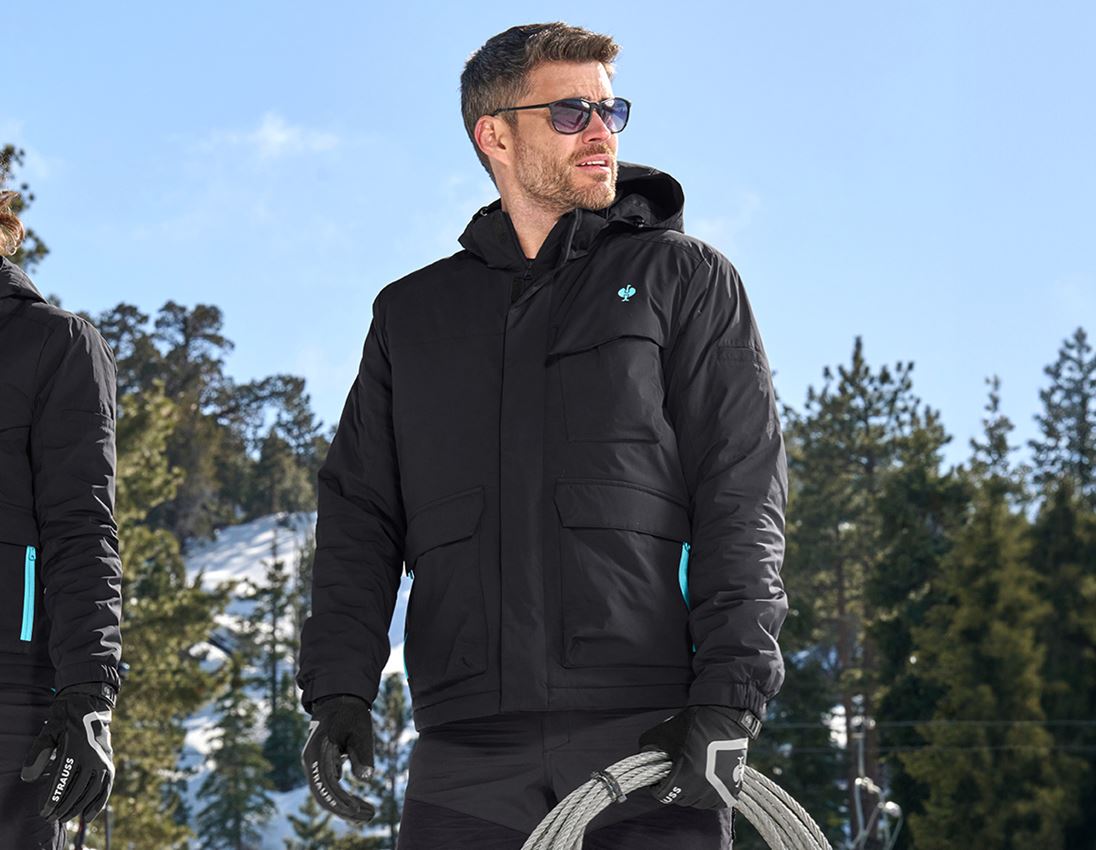 Bekleidung: Winterjacke e.s.trail + schwarz/lapistürkis 1