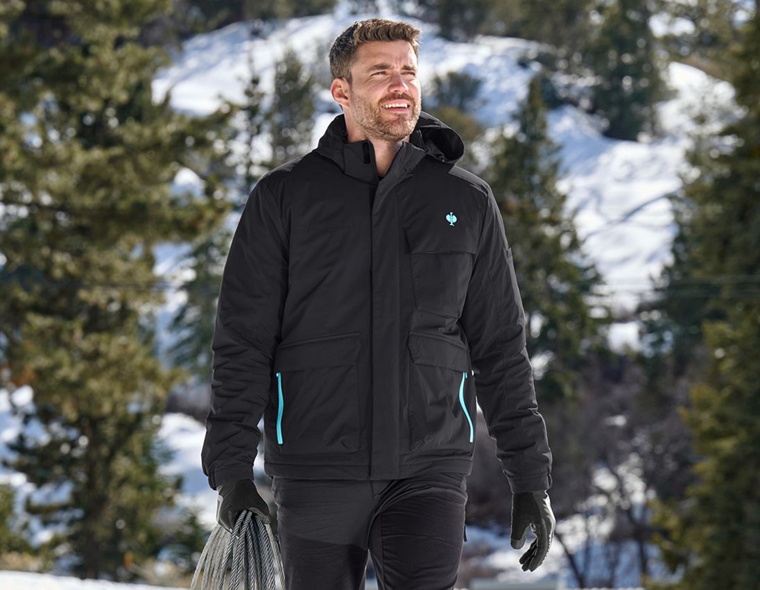 Jacken: Winterjacke e.s.trail + schwarz/lapistürkis