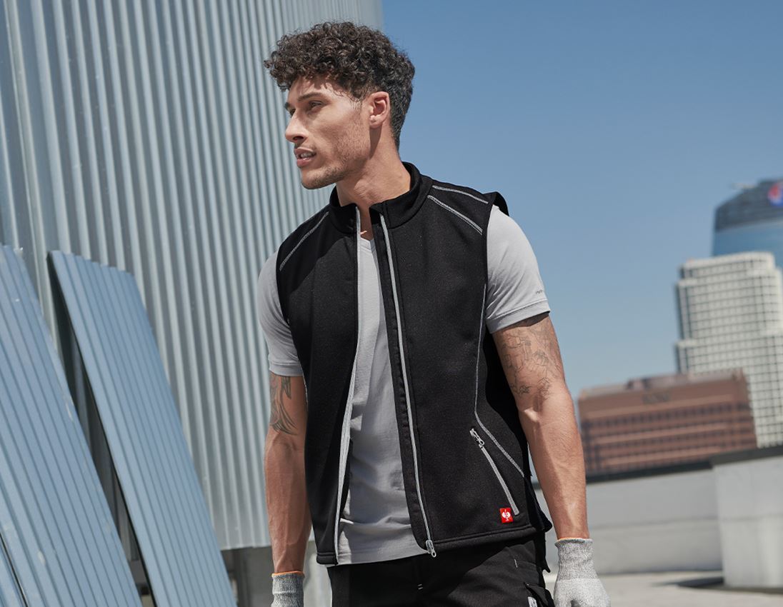 Menuisiers: Gilet thermo stretch e.s.motion 2020 + noir/platine