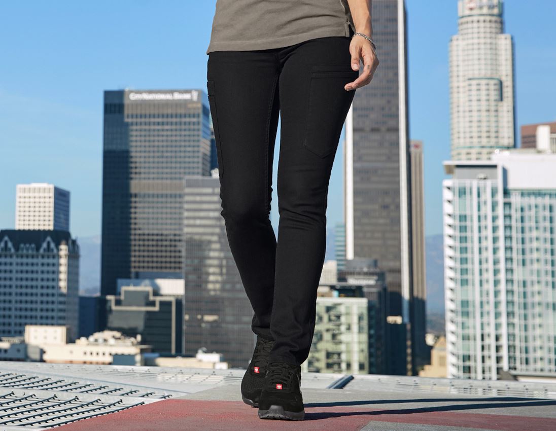 Pantalons de travail: e.s. Jeans à 7 poches, femmes + noir