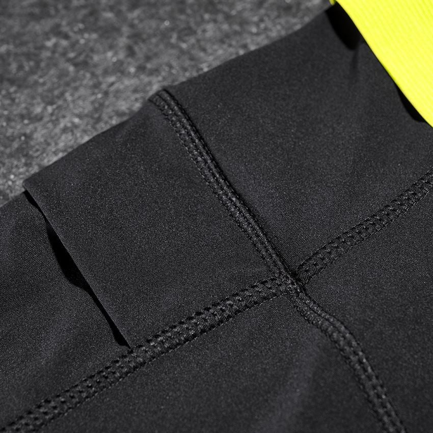 Pantalons de travail: Collant Race e.s.trail, femmes + noir/jaune acide 2