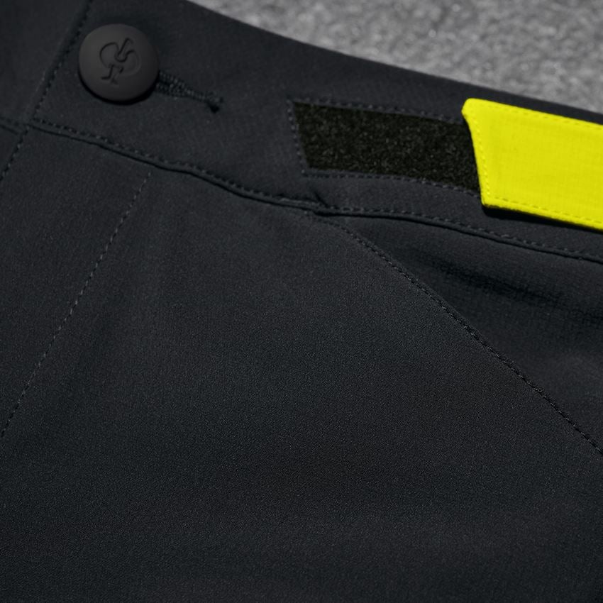 Pantalons de travail: Fonctionnelle short e.s.trail, femmes + noir/jaune acide 2
