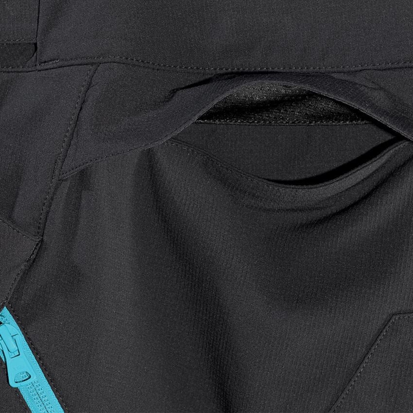 Pantalons de travail: Fonctionnelle short e.s.trail, femmes + noir/lapis turquoise 2