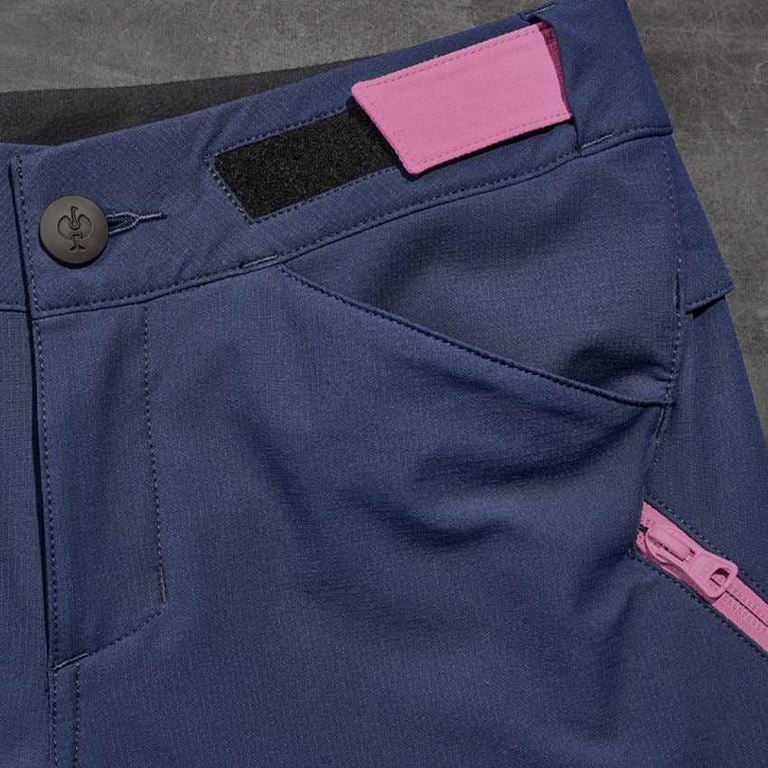 Pantalons de travail: Fonctionnelle short e.s.trail, femmes + bleu profond/rose tara 2