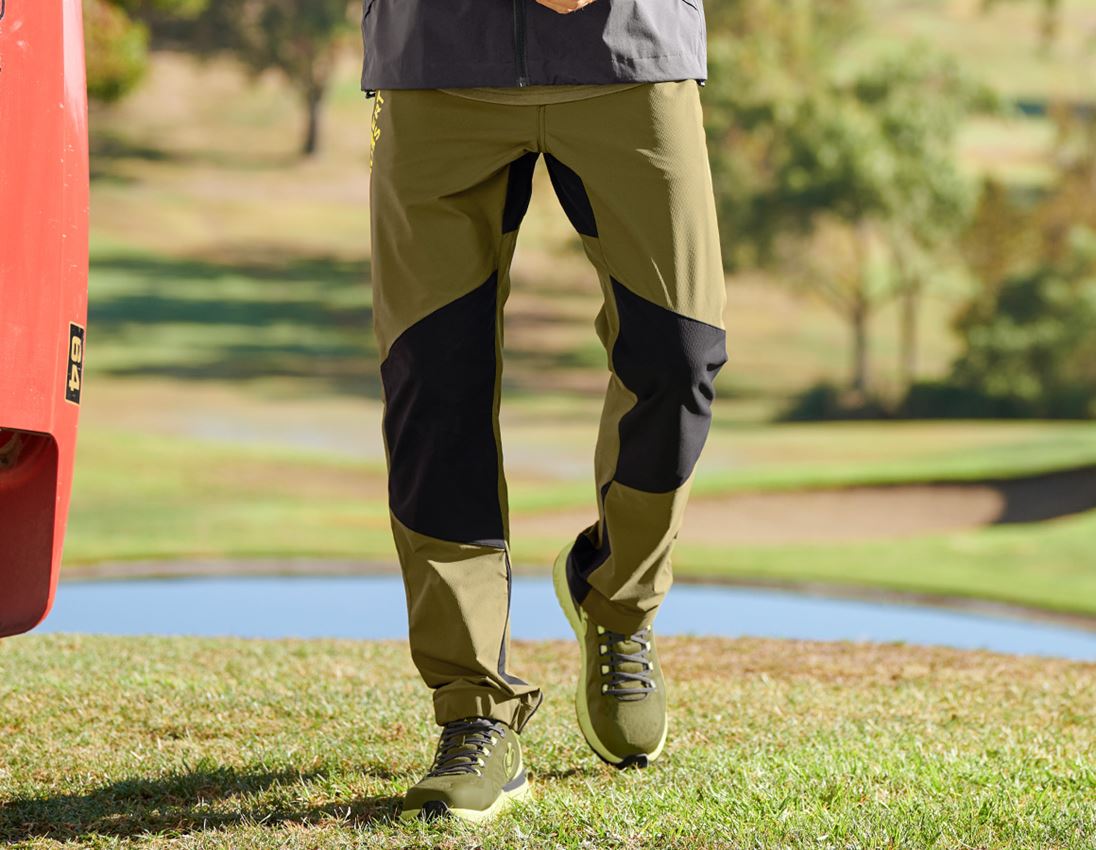 Pantalons de travail: Pantalon de fonction e.s.trail + vert genévrier/vert citron