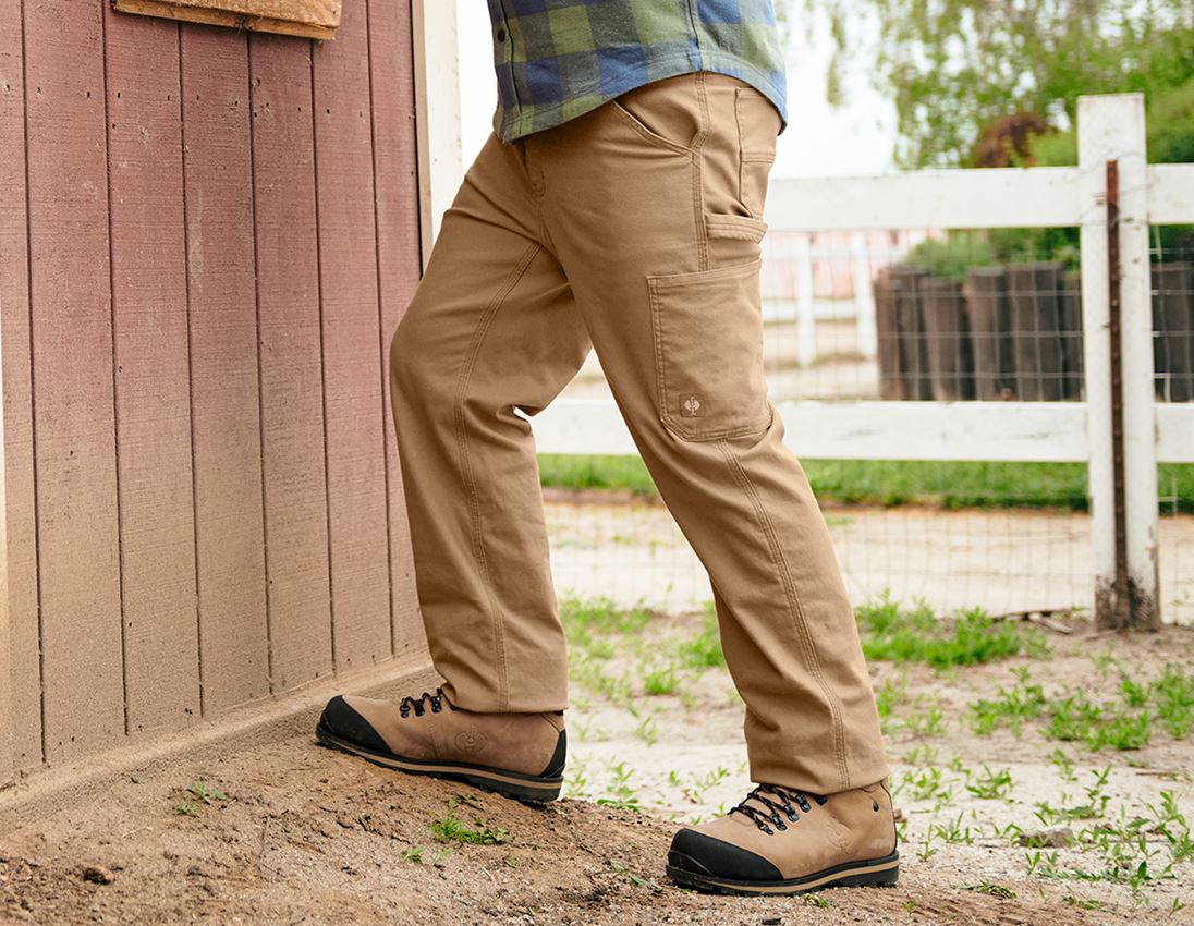 Pantalons de travail: Pantalon à taille élastique e.s.iconic + brun amande 2
