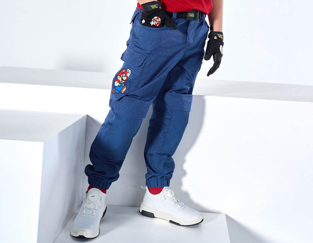 Bekleidung: Super Mario Cargohose, Kinder + alkaliblau