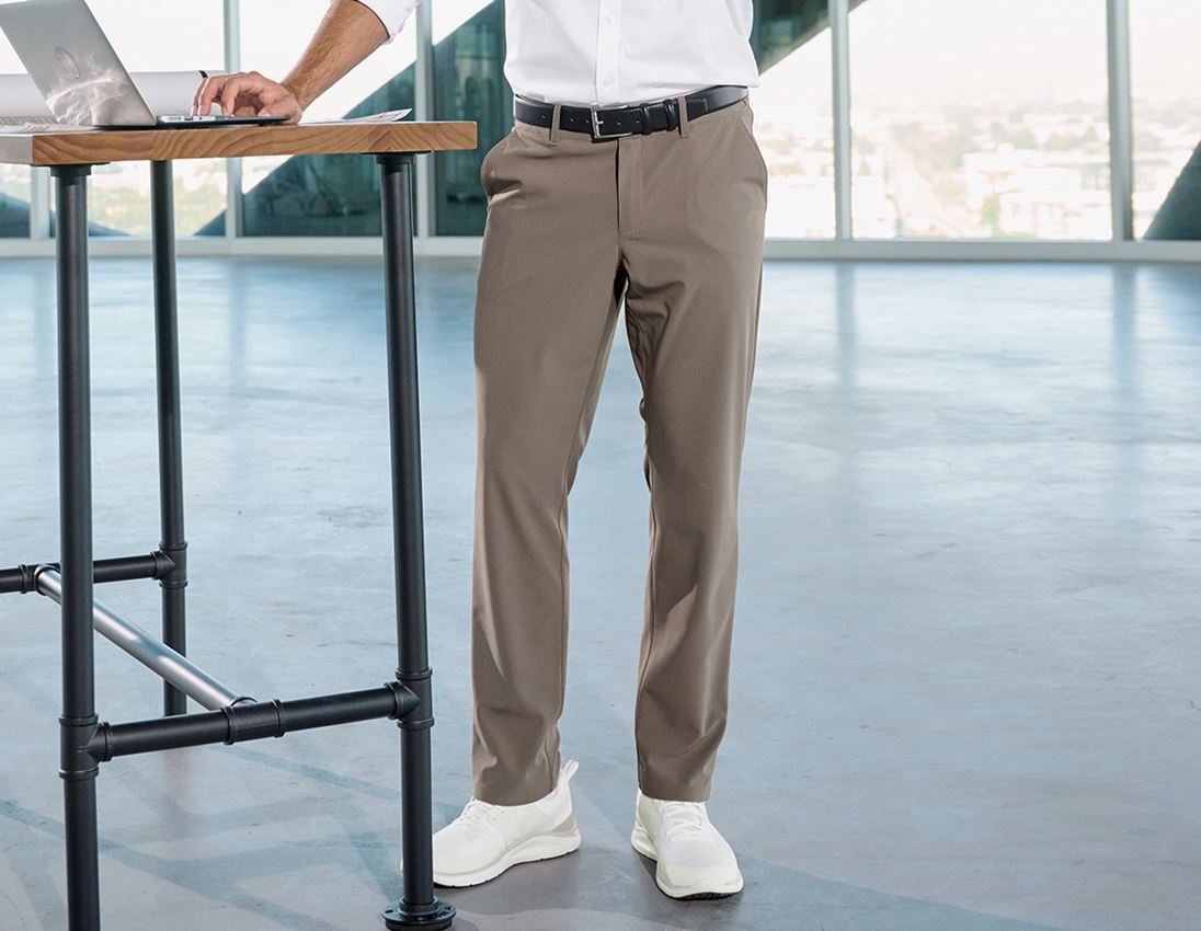 Pantalons de travail: Pantalon de travail Chino e.s.work&travel + brun ombre