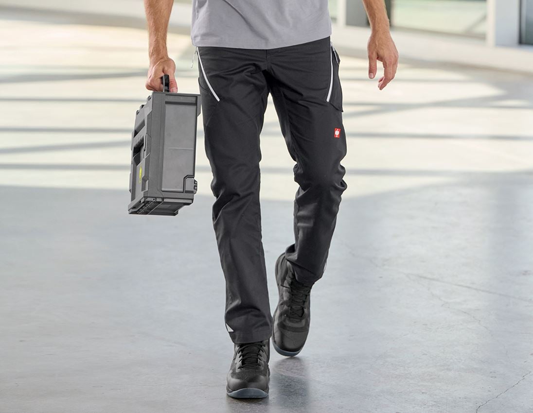 Pantalons de travail: Pantalon à poches multiples e.s.ambition + noir/platine
