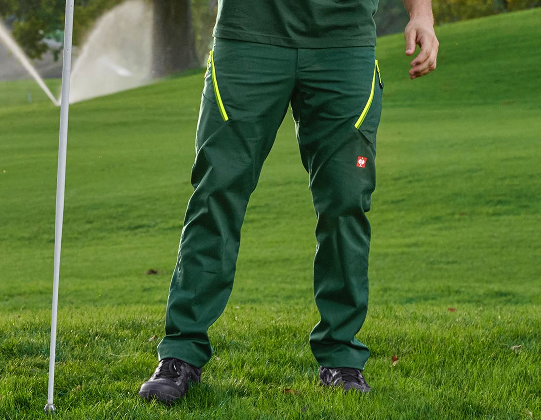 Pantalons de travail: Pantalon à poches multiples e.s.ambition + vert/jaune fluo 1