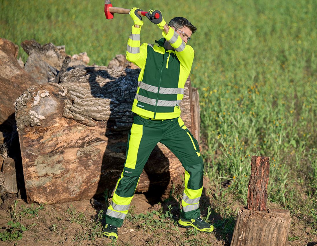 Vestes de travail: Veste softshell de signalisation e.s.motion 24/7 + vert/jaune fluo 4