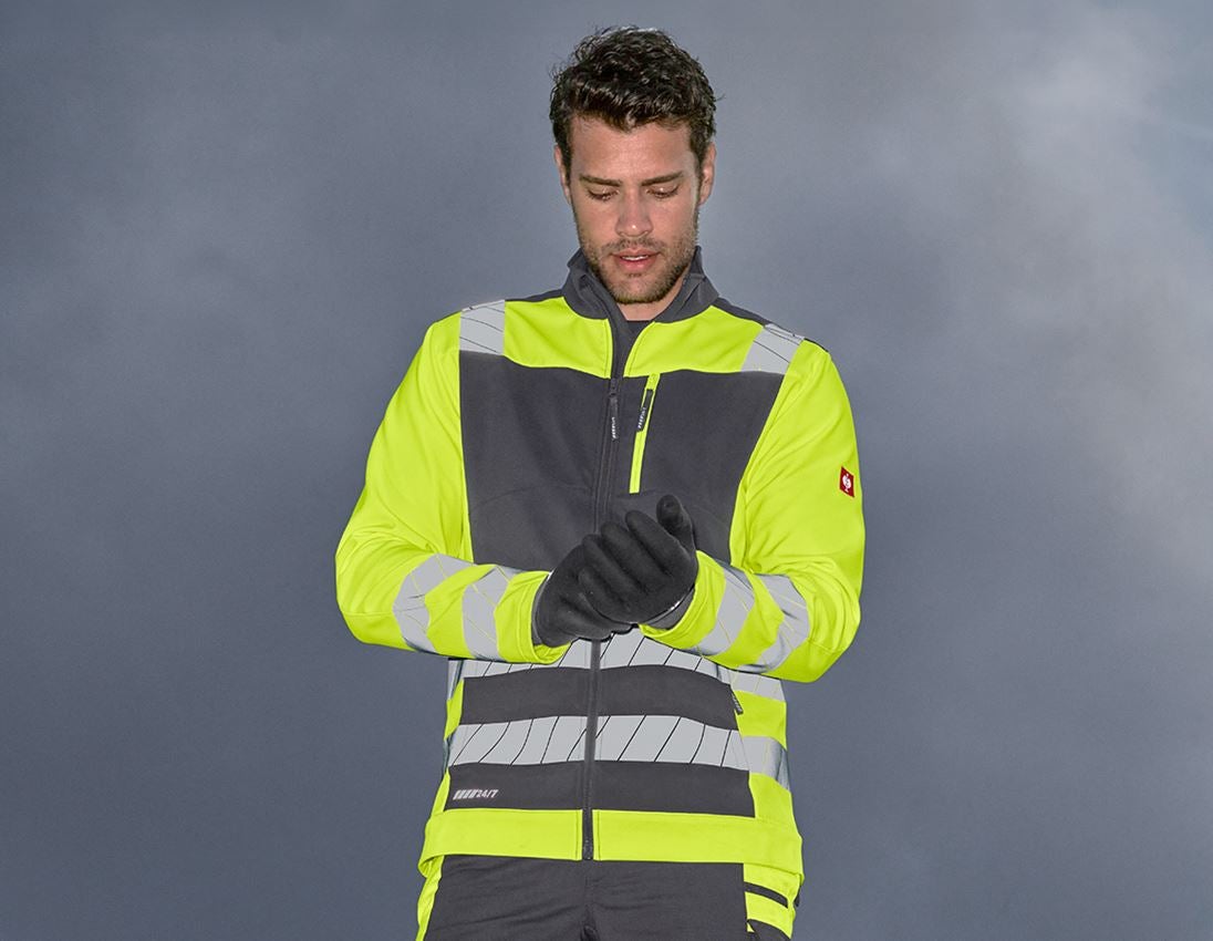 Vestes de travail: Veste softshell de signalisation e.s.motion 24/7 + anthracite/jaune fluo 1