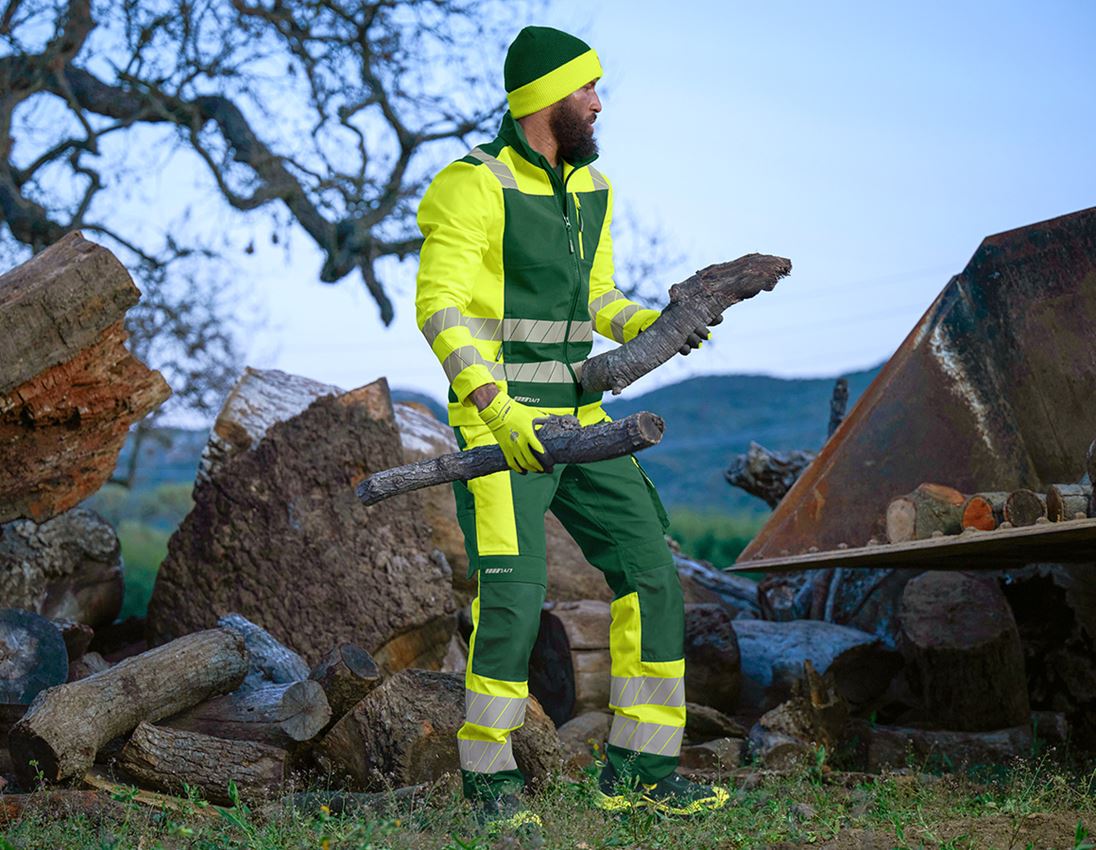 Vestes de travail: Veste softshell de signalisation e.s.motion 24/7 + vert/jaune fluo 5