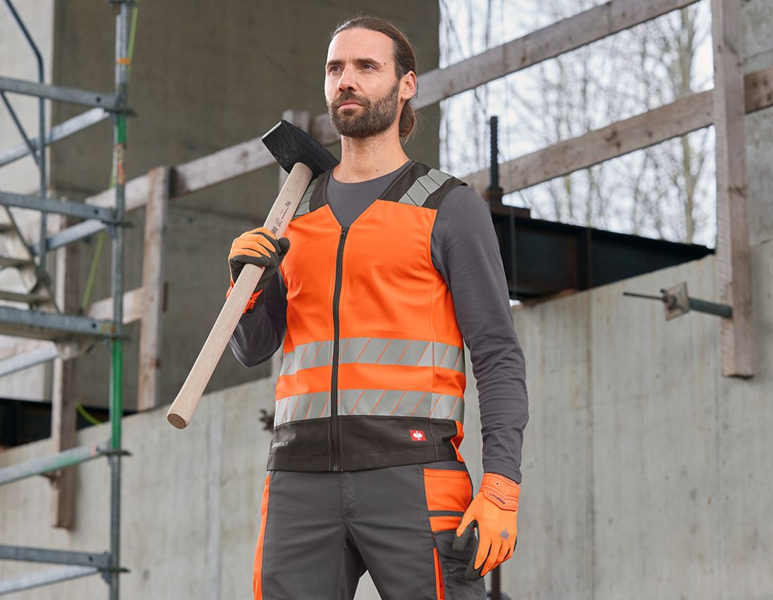 Thèmes: Gilet de signalisation e.s.motion 24/7 + orange fluo/anthracite