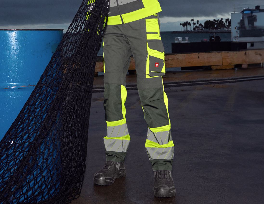 Thèmes: Pantalon à taille él.signal. e.s.motion 24/7,femm. + anthracite/jaune fluo