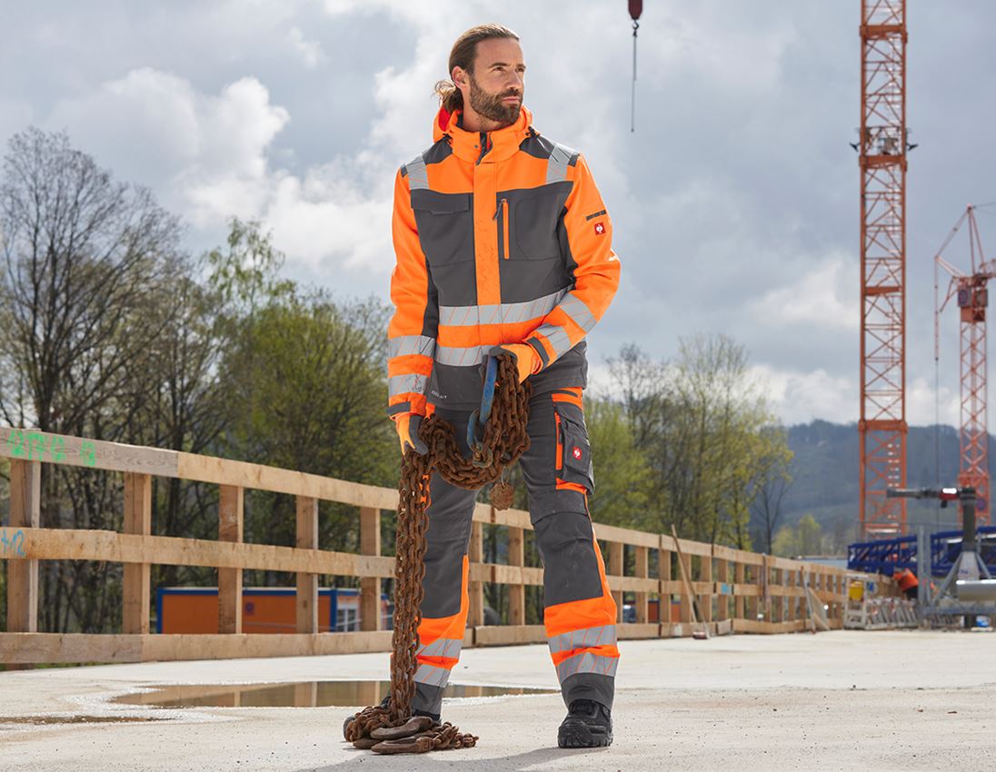 Vestes de travail: Veste softshell de signal. d'hiver e.s.motion 24/7 + anthracite/orange fluo 3