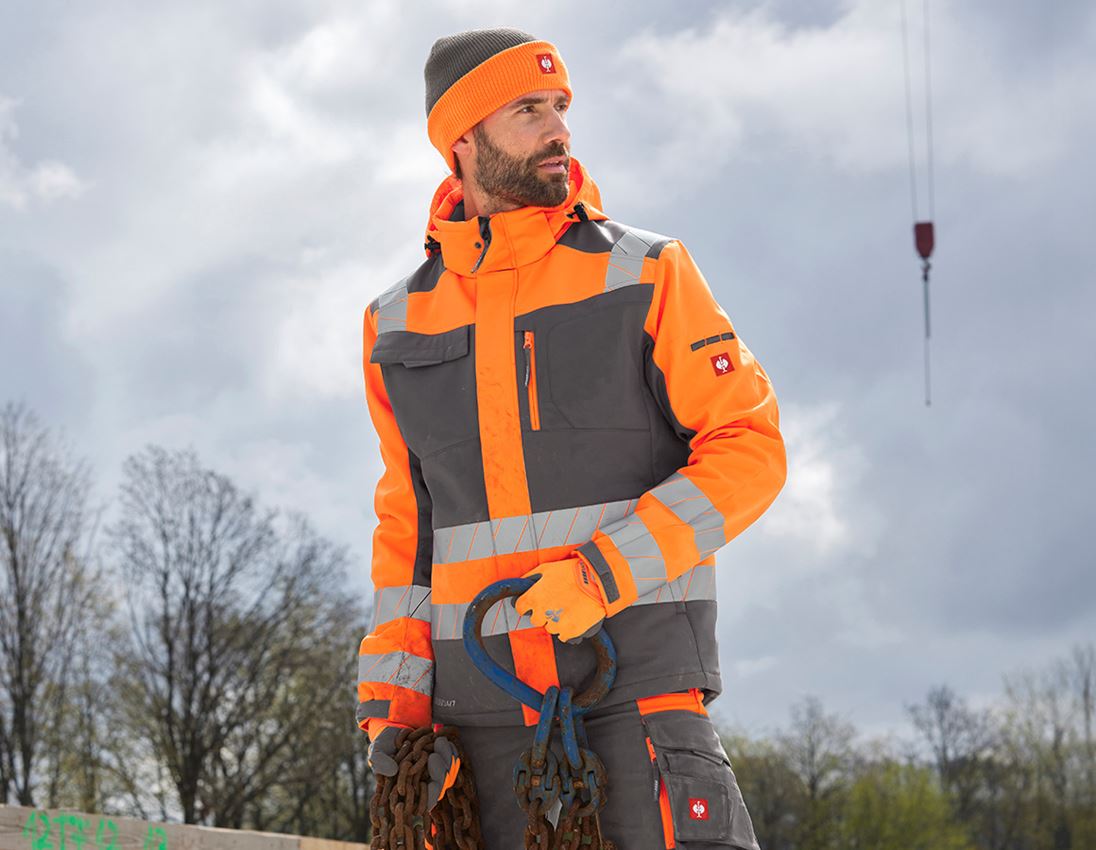 Vestes de travail: Veste softshell de signal. d'hiver e.s.motion 24/7 + anthracite/orange fluo 2