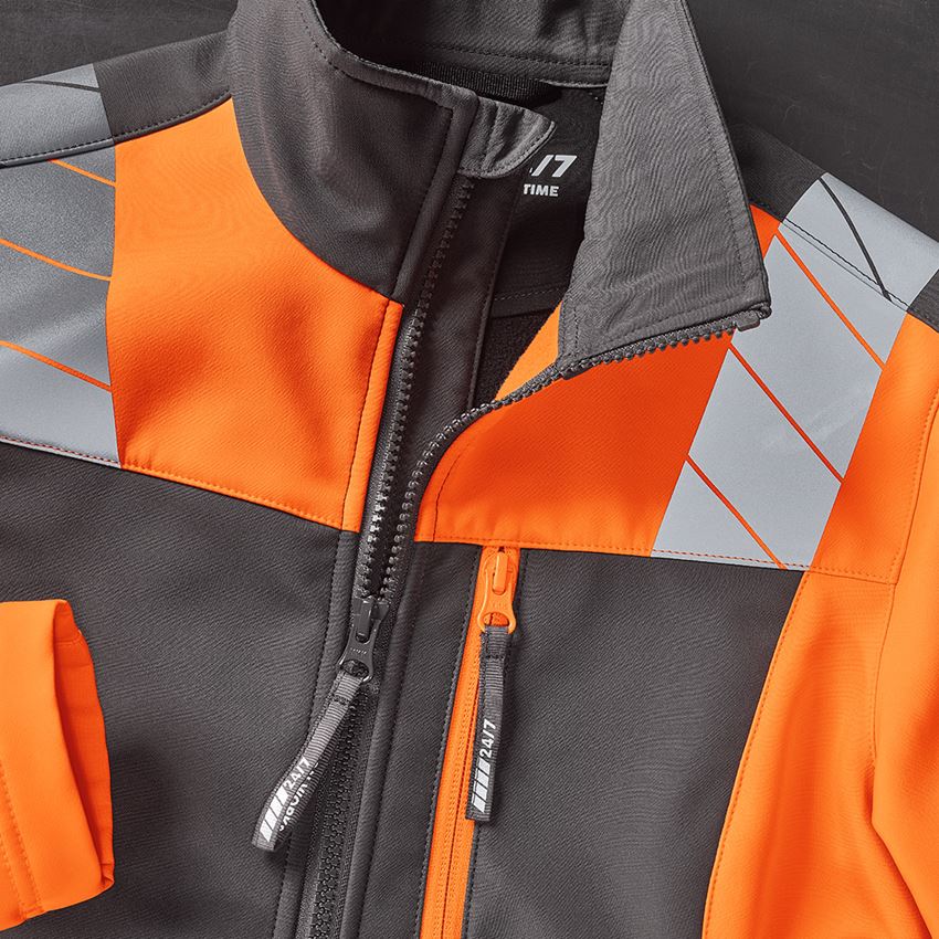 Vestes de travail: Veste softshell signal. e.s.motion 24/7, femmes + anthracite/orange fluo 2