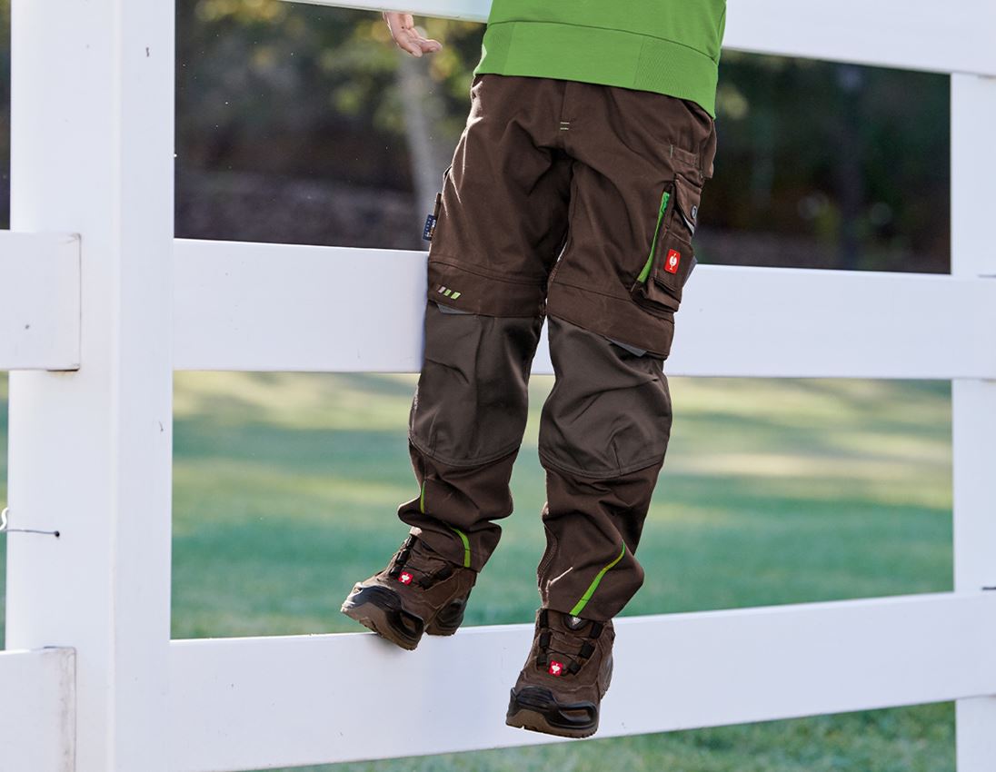 Pantalons: Pantalon à taille élastique e.s.motion2020,enfants + marron/vert d'eau