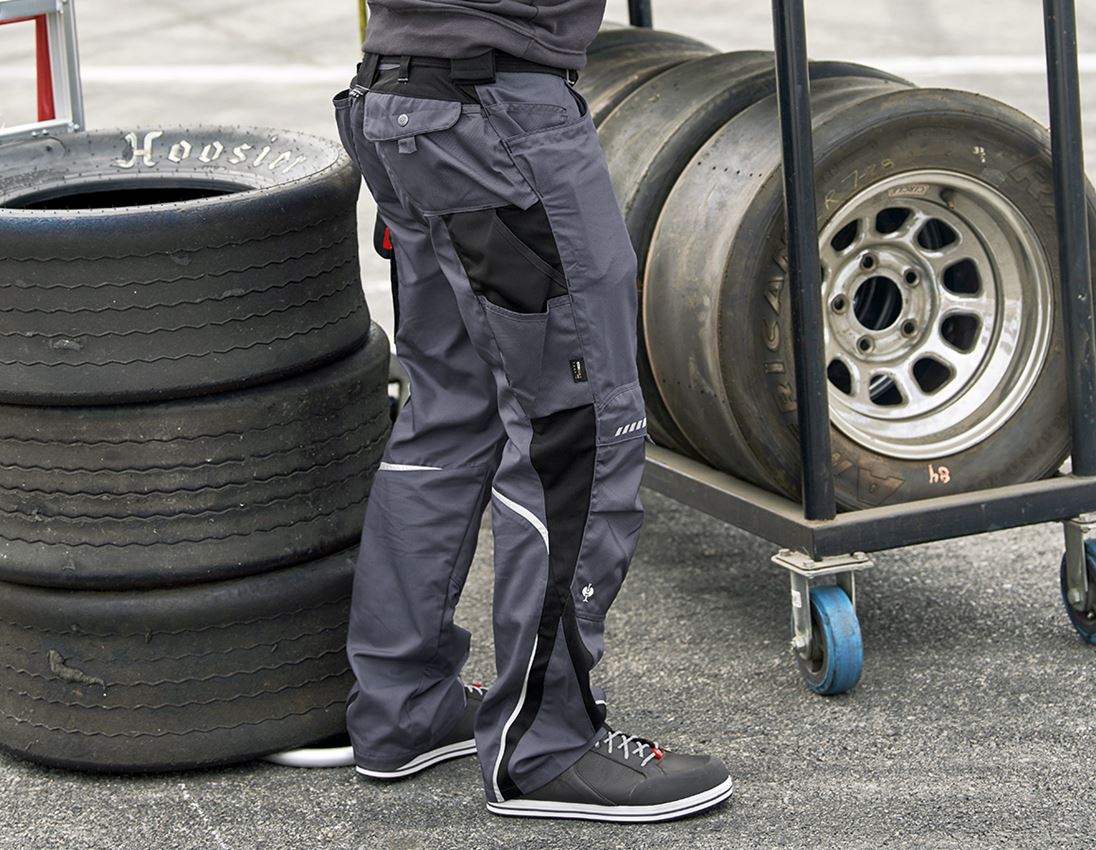 Pantalons de travail: Pantalon à taille élastique e.s.motion + gris/noir 1